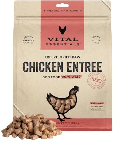 Vital Essentials® Freeze-Dried Raw Chicken Entree & Mixer Dog Food Crunchy Mini Nibs, 25 oz