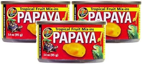 Zoo Med 3 Pack of Tropical Fruit Mix-ins Papaya Reptile Food, 3.4-Ounces Each