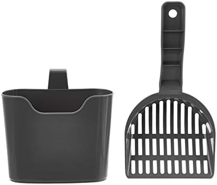 Amazon Basics Durable Litter Scoop with Holder for Cat Litter Box, Unscented, 1 Count