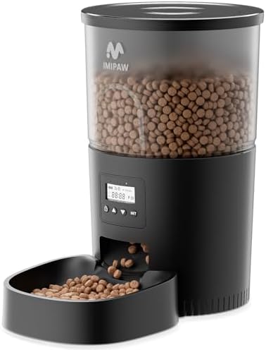 Automatic Cat Feeders, 3L Timed Cat Dry Food Dispenser, Dual Power Supply, Programmable Portion Size, 1-6 Meals Per Day, Auto Pet Feeder for Cats and Small Dogs