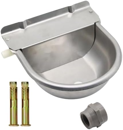 Automatic Horse Waterer Large Livestock Water Bowl 1.35Gal Stainless Steel Trough for Cattle Cow Pig Sheep Pet Dog