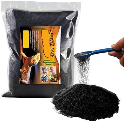 BNOSDM Reptile Sand Bearded Dragons Substrate Sands Lizard Terrarium Bedding Desert Blend for Snakes Geckos Chameleon Tortoise Frogs Scorpion Invertebrates Amphibian(Black)