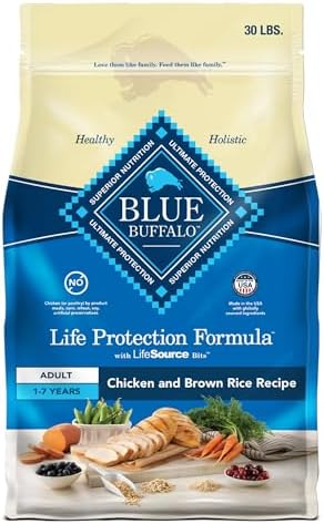 Blue Buffalo Life Protection Formula Adult Dry Dog Food, Helps Build and Maintain Strong Muscles, Made with Natural Ingredients, Chicken & Brown Rice Recipe, 30-lb. Bag