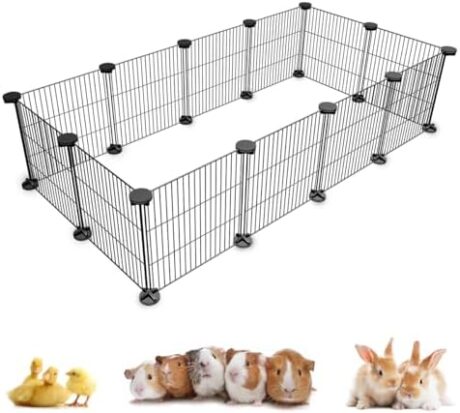 CHEGRON Guinea Pig Cages with Liner 48x24x12inch C&C Small Animal Cage Pet Puppy Dog Playpen Indoor Rabbit Chinchilla Hedgehog Habitat Fence DIY 12PCS Metal Grids【Note: Without Cushion】