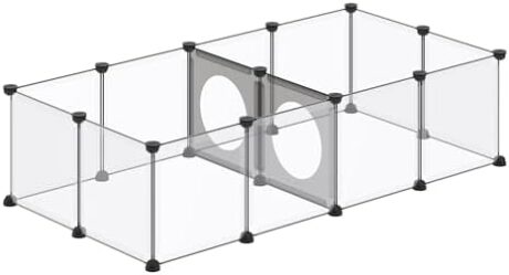 DINMO Pet Playpen, Small Animal Playpen Indoor, Exercise Fence, Interesting Game Holes Design for Small Animals, Hamsters, Rabbits, Hedgehogs, Ferrets, DIY, Expanded, Portable