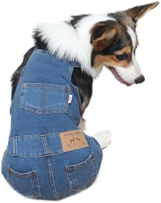Dog Denim Jumpsuit Overalls, Dog Jeans Overalls Clothes, Puppy Costumes for Small Medium Dogs Cat
