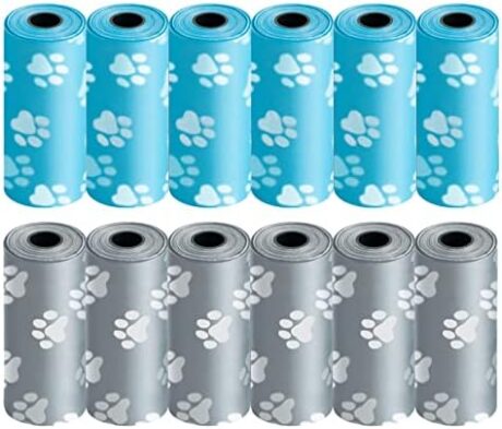 Dog Poop Cat Litter Bags for Waste Refuse Cleanup - 12 Rolls Thick and Leakproof, Eco-Friendly & Easy to Use for Pet Outdoor Walking and Travel (180 Count)