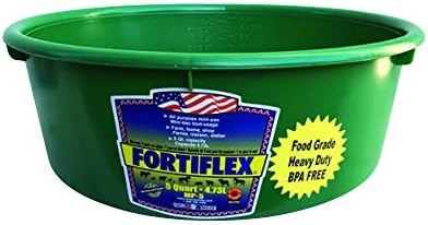 Fortiflex Mini Feed Pan for Dogs and Horses, 5-Quart, Green