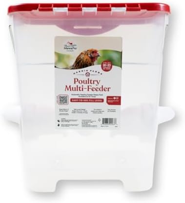 Harris Farms Poultry Multi-Feeder, Poultry Feeder That Holds 20-23 Pounds of Feed, Made with Rain Proof Design, Automatic Poultry Feed System, Easily Assemble, Coop Supplies