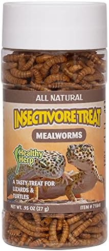 Insectivore Reptile Treat Mealworms - All Natural, Nutritious Turtle Food, Bearded Dragon Tank Accessories - for Bearded Dragons, Box Turtles, Aquatic Turtles - 0.95 oz (27g)