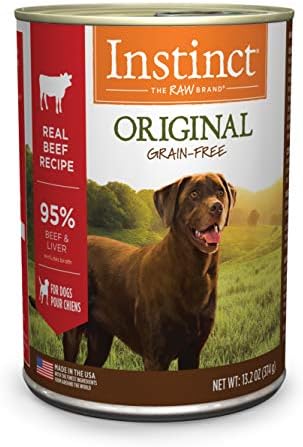 Instinct Original Wet Dog Food, Grain Free Recipe - Real Beef, 13.2 oz. Cans (Pack of 6)
