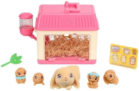 Little Live Pets Mama Surprise Minis Lil’ Bunny – Interactive Hutch Playset with 2-4 Surprise Baby Bunnies, Accessories, Birth Certificate, Repeatable Magical Reveal, Nurturing Pretend Toy for Kids 5+