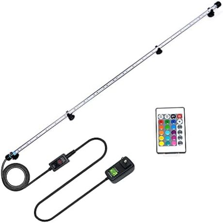 MLJ LED Aquarium Light, 7-44 Inch Waterproof Fish Light White with Blue, RGB Underwater Lamp Submersible LED Light for Fish Tank