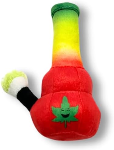 My Name is Lil Bo da Bong, Funny Catnip Weed Theme Cat Toy, Cute Stuffed Parody Rasta Pot Bong, Cool Plush 420 Novelty Gift for Cats & Kittens, for Fetch & a Photo Prop