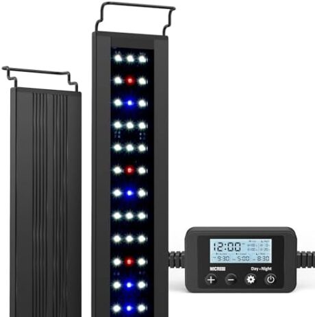 NICREW C10 Plants LED Aquarium Light, 12-18 in, 9 Watts, Full Spectrum Fish Tank Light with Timer, Day and Night Cycle, Brightness Adjustable