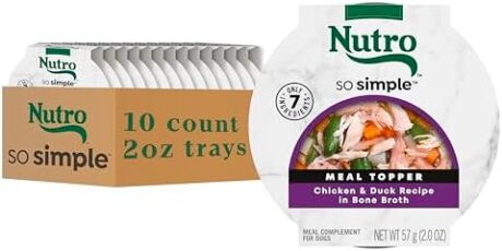 Nutro So Simple Wet Dog Meal Complement Chicken & Duck Recipe in Bone Broth, 2 oz. Trays (10 Count, Pack of 1)