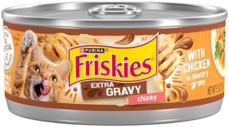 Purina Friskies Extra Gravy Wet Cat Food Chunky Chicken in Savory Gravy - (Pack of 24) 5.5 oz. Cans
