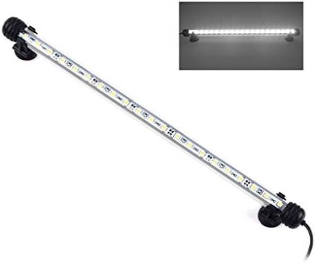 S SMIFUL LED Aquarium Light, Fish Tank Lights Underwater Crystal Glass Bright IP68 Waterproof Submersible Strip Bar Aquarium Tank Light, White, 15 Inch