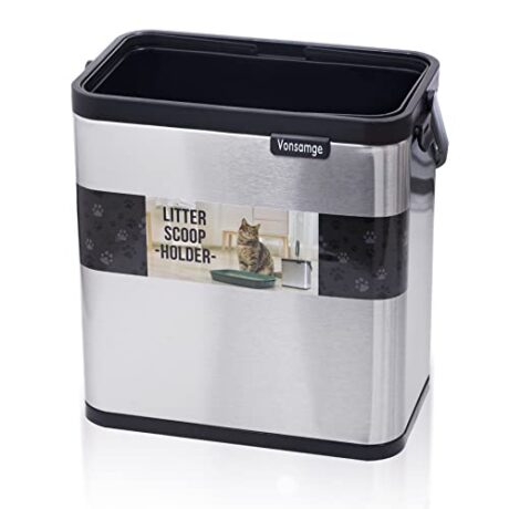 Universal Cat Litter Scoop Holder, Stainless Steel Small Portable Cat Litter Scooper Holder Trash Container.