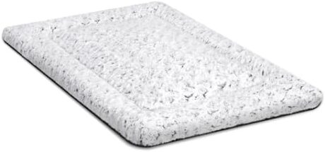 Washable Crate Pad for Medium Large Dogs - Soft Kennel Mat for Dog Cage, Anti-Slip Comfy Pet Bed, 35" x 22", Gray