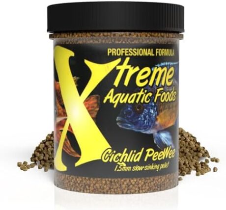 Xtreme Cichlid Peewee 1.5 mm Pellets - Proven Nutrition for Cichlids - Balanced Amino Acids, Boost Immune & Digestive Health, Color & Energy, Max Protein Freshwater Fish Food – USA Farm Grown (10oz)
