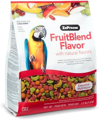 ZuPreem FruitBlend Flavor Pellets Bird Food for Large Birds - Daily Blend for Amazons, Macaws, Cockatoos - 3.5 lb