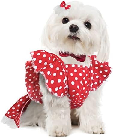 Chihuahua & Yorkie Female Dog Sundress - Polka Dot Puppy Tutu with Bowknot Hair Bows for Small Dogs