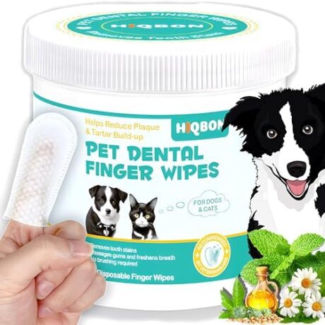 Pet Teeth Cleaning Wipes for Dogs & Cats - Reduces Plaque, Tartar & Dog Breath Freshener, Dog Grooming Teeth Wipes, Dog Tooth Brushing Kit & Dog Dental Wipes, Dog Tooth Cleaning Wipe, 50 Pcs