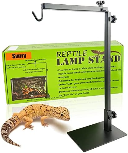 Reptile Lamp Stand Metal Bracket - Reptile Heat Light Stand Terrarium Adjustable Metal Basking Lamp Holder, Used for Amphibians and Lizards, Turtles and Snakes and Other Cold-Blooded Animal