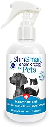 SkinSmart Antimicrobial Wound Care for Pets, Hypochlorous Acid Removes Bacteria to Promote Healing and Relieves Itch, Safe if Licked, 8 Ounce Spray Bottle
