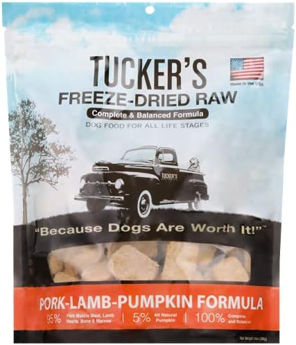 Tucker's Raw Frozen Freeze Dried Raw Dog Food, Pork, Lamb & Pumpkin Formula 14oz