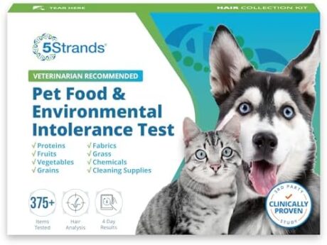 5Strands Pet Food & Environmental Intolerance Test, at Home Sensitivity Test for Dogs & Cats, 412 Items Tested, Pet Health Check, Fast 5 Day Results, For All Ages and Breeds