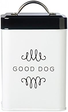 Amici Pet Pet Treat Collection, , Sparky Good Dog Metal Storage Canister, 36 oz, White