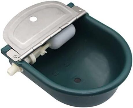 Automatic Water Bowl Plastic Livestock Waterer for Horse Cattle Goat Sheep Dog,Farm Grade Sheep Water Trough Bowl (with Drainage Hole & 39.37 inch Pipe)… (Without 39.37 inch Pipe)