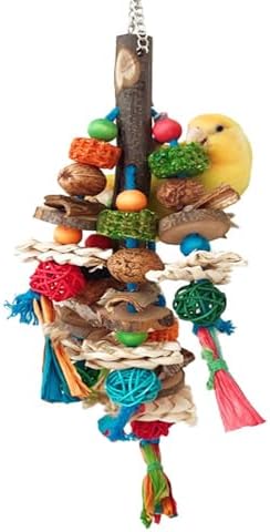 Bird Chew Toys, Hanging Chew Toys for Birds Parrot Toys for Large Birds, Bird Cage Accessories for Parrots Parakeet, Chinchillas, Macaws, Cockatoos