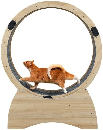 Cat Wheel, Cat Treadmill, Exercise Wheel, Cat Running Wheel with Carpeted Track, Easy to Assemble Ferris Cat Wheel, Cat Wheel Exerciser for Indoor Cats, Pet Treadmill, Pet Toy, Cat Toy