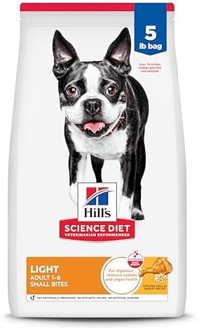 Hill's Science Diet Light , Adult 1-6, Weight Management Support, Small Kibble, Dry Dog Food, Chicken & Barley, 5 lb Bag
