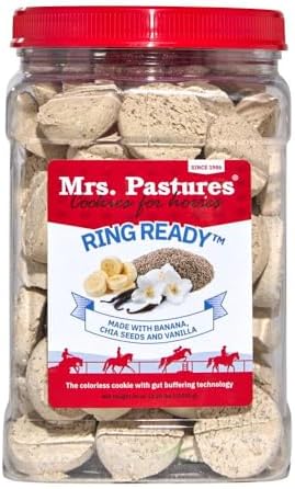 Mrs Pastures Ring Ready Cookies and Treats for Horses -Premium Horse Treats -Made with Sweet Potato,Kelp & Turmeric -Preservative Free -All Natural Ingredients -No Corn or Soy -Made in USA (36oz Jar)