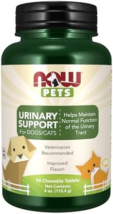 NOW Foods Pet Health, Urinary Support Supplement, Formulated for Cats & Dogs, NASC Certified, 90 Chewable Tablets