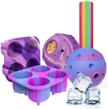 2 Pack Interactive Dog Toys, Treat Dispensing Dog Toys To Keep Them Busy, 2 In 1 Dog Toy Refillable Homemade Freezable Dog Food With Cleaning Brush, Reduces Anxiety Dog Chew Toy for Indoor and outdoor