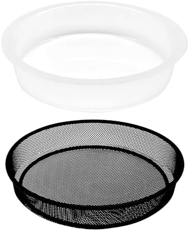 2 Pcs 7 Inch Metal Round Bird Feeder Tray and Plastic Bird Bath Bowl, Wild Birds Seed Tray Bath Water Bowl Outdoor Accessory for Humming Feeder Station