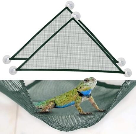 2 Pcs Bearded Dragon Lizard Hammock, Geckos Hammock, Breathable Mesh Reptile Hammock, Suitable for Large & Small Bearded Dragons Anole Geckos Lizards or Snakes（Green）
