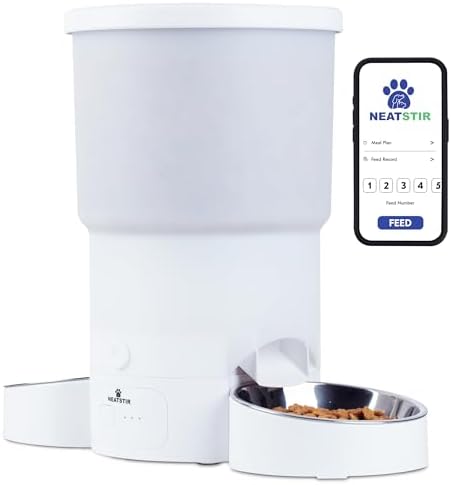 Automatic Cat Feeder for 2 Cats – Dual Food Dispenser with App Control, 5L Capacity (20 Cups), Smart Cat Food Dispenser for Multi Cats, Dual Pet Feeder with Stainless Steel Bowls and WiFi