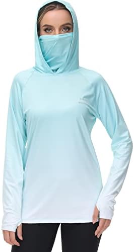 BASSDASH Women's Fishing Hoodie Shirt with Face Mask Thumb Holes UPF 50+ FS23W