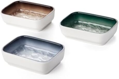 Ceramic Feeding Bowls for Small Animals, Ideal for Hamster, Guinea Pig, Rat, Chinchilla, Hedgehog, Gerbil and Sugar Glider (Blue + Green + Brown)