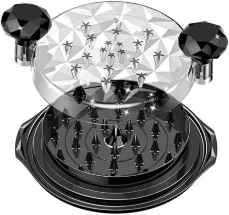 Chicken Shredder Tool Twist Large with Brush, 10" Pro Visible Kitchen Meat Shredder Grinder Machine, Strong Anti-Slip Base, Ergonomic Handle, BPA Free, Suitable for Steak Pork Chicken Breast (Black)