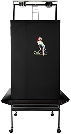 Colorday Good Night Bird Cage Cover for Large Bird Cage with Play Top (Patented), Black 68"