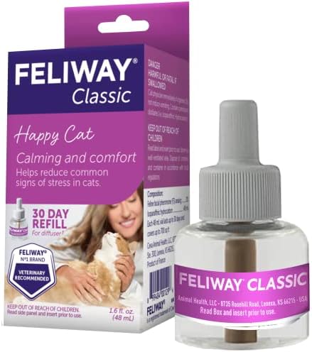 FELIWAY® Classic 30 Day Cat Calming Refill for Pheromone Diffuser, 48ml - Helps Reduce Common Signs of Stress in Cats & Kittens, Enhanced Calming