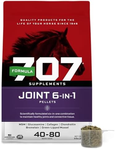 Formula 707 Joint 6in1 Equine Supplement 5 lb Bag - Support for Joint Integrity and Inflammatory Response in Horses - Green-Lipped Mussel, MSM, Glucosamine, Chondroitin & Collagen