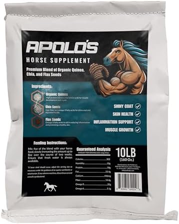 Greenfit APOLO'S 100% Natural Horse Supplement for Daily Feeding – Joint Support, Coat Shine & Strength | Flaxseed, Quinoa, Chia | 10 LB Bag